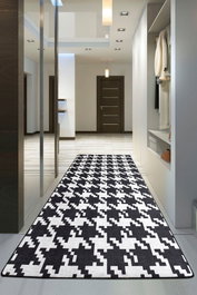Conceptum Alfombra Kazayağı Djt Blanco y Negro 80 x 120 cm